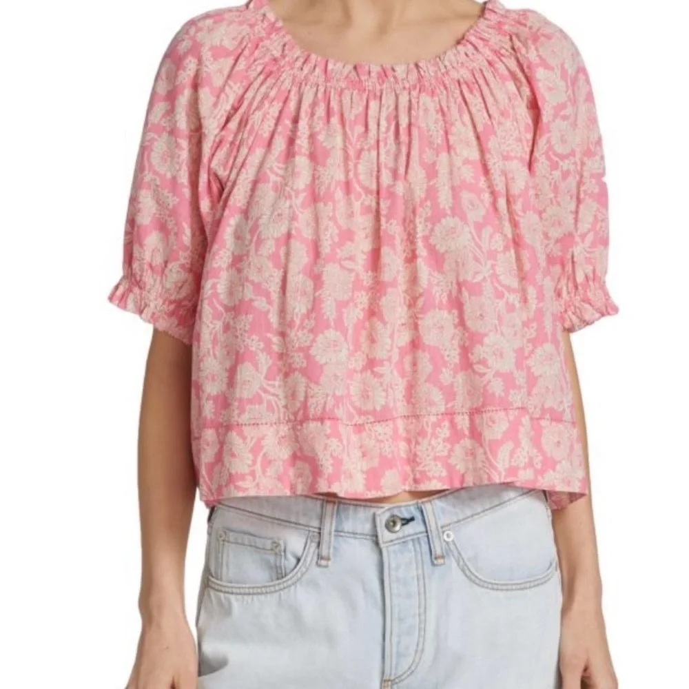 THE GREAT. Pink Floral Blouse - Picture 3 of 6